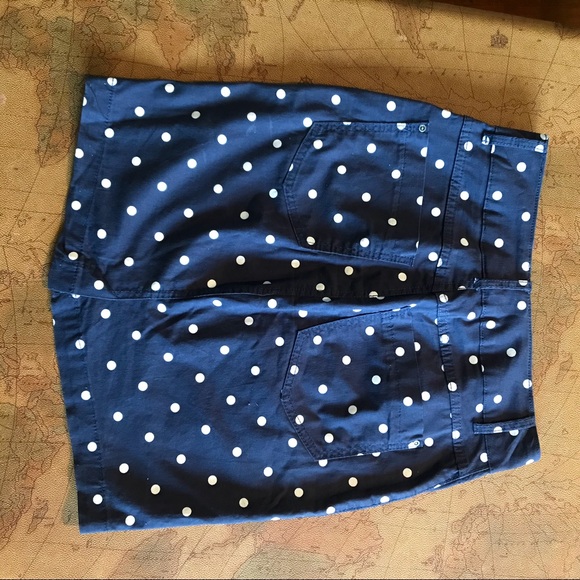 Polkadot Skirt Button Up Navy Blue - Picture 3 of 8